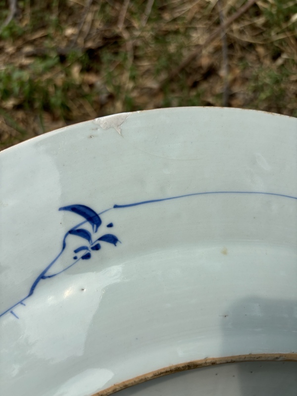 古玩陶瓷清康熙青花庭院嬰戲圖大盤拍賣，當(dāng)前價格8500元