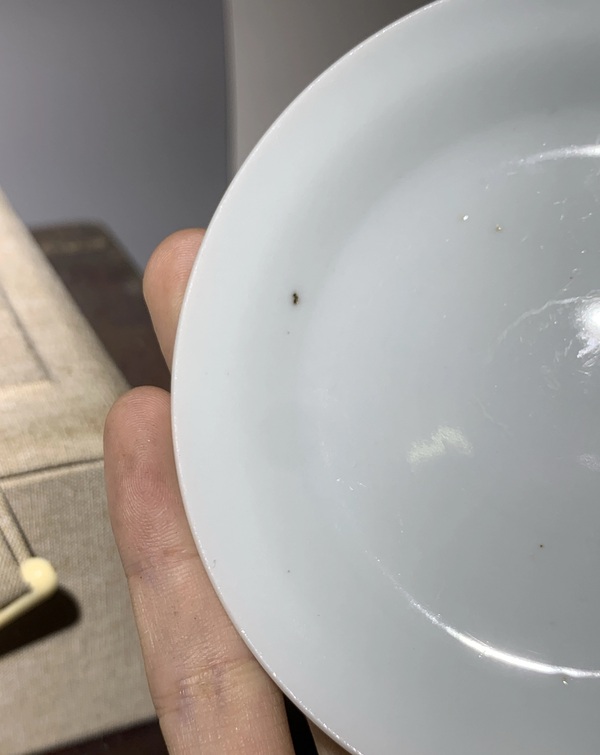 古玩陶瓷清代德化窯高足供盤拍賣，當前價格600元