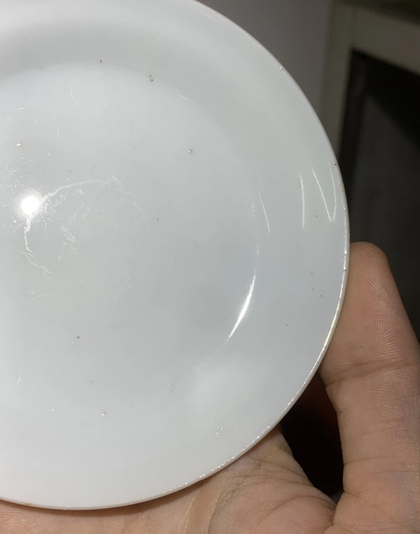 古玩陶瓷清代德化窯高足供盤拍賣，當前價格600元