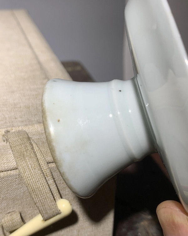 古玩陶瓷清代德化窯高足供盤拍賣，當前價格600元