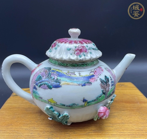 古玩陶瓷清雍正 粉彩山水紋執(zhí)壺真品鑒賞圖