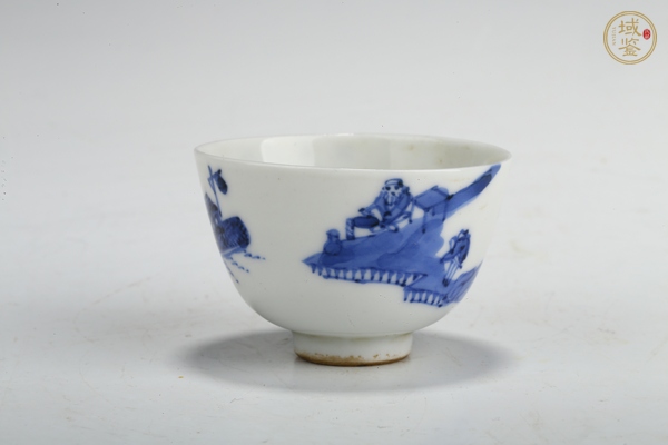 古玩清晚·青花山水人物紋杯真品鑒賞圖
