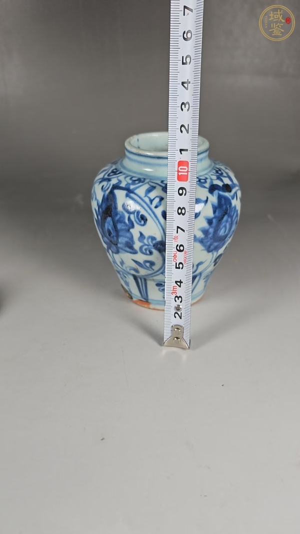 古玩陶瓷青花花卉紋蓋罐真品鑒賞圖