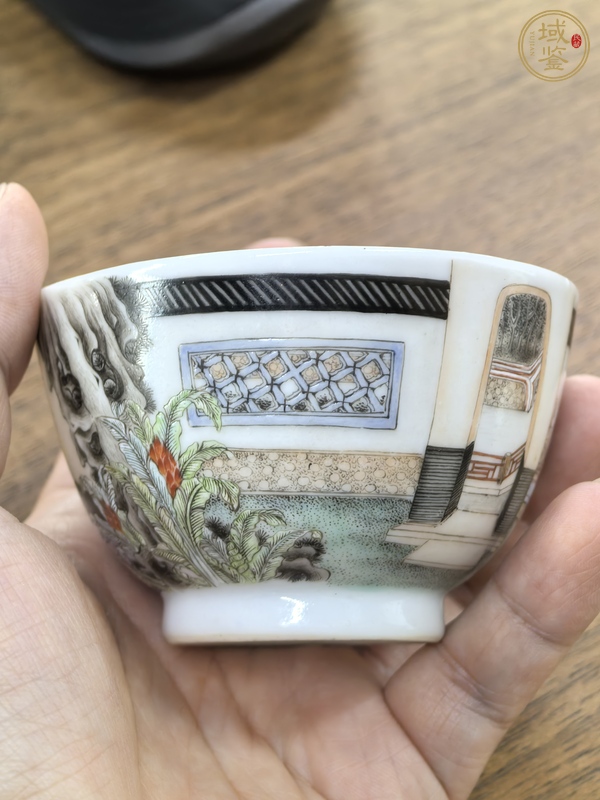古玩陶瓷粉彩仕女人物茶杯真品鑒賞圖