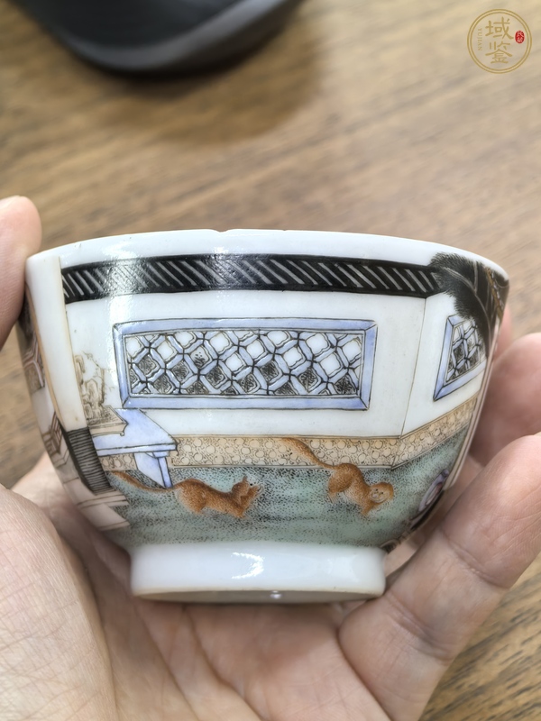 古玩陶瓷粉彩仕女人物茶杯真品鑒賞圖