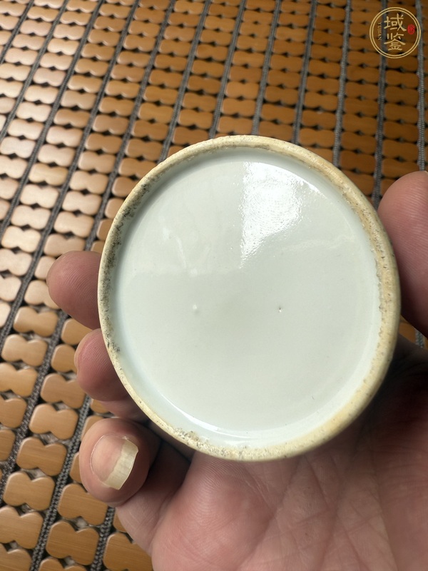 古玩陶瓷清道光 青花山水紋水盂真品鑒賞圖