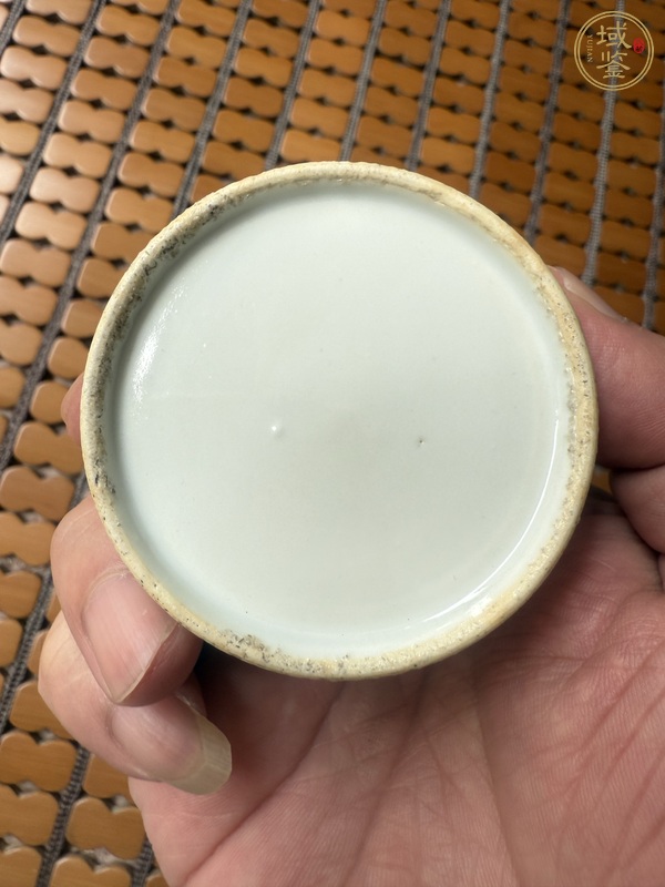 古玩陶瓷清道光 青花山水紋水盂真品鑒賞圖