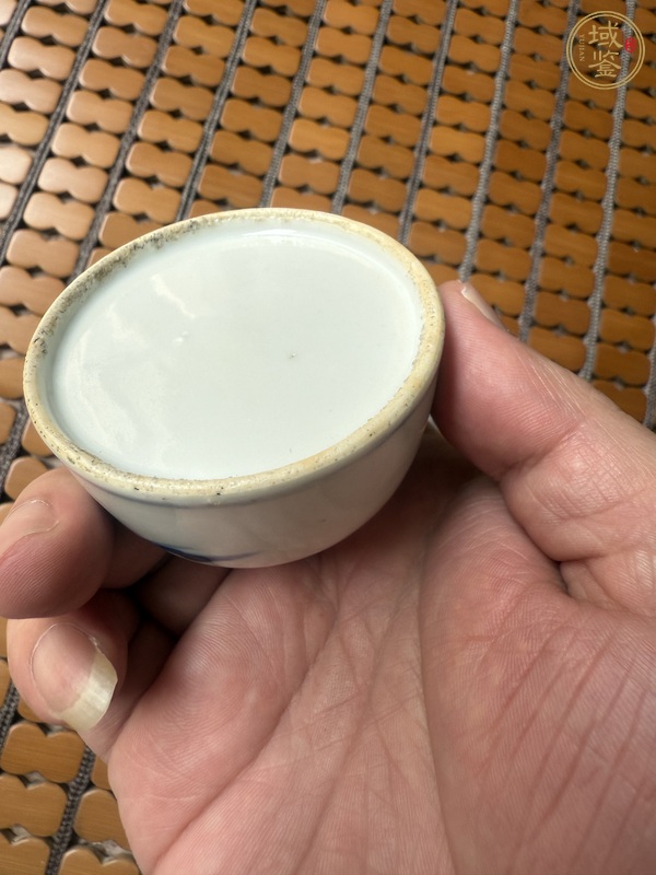 古玩陶瓷清道光 青花山水紋水盂真品鑒賞圖