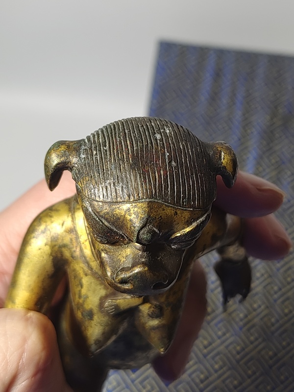 古玩銅器清中期鎏金獅面空行母拍賣，當(dāng)前價(jià)格36800元