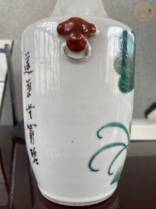 古玩陶瓷花卉紋粉彩瓶真品鑒賞圖