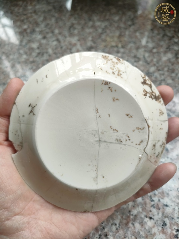古玩陶瓷定窯白釉葵口洗真品鑒賞圖