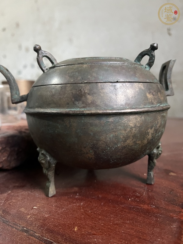 古玩銅器三足鼎真品鑒賞圖