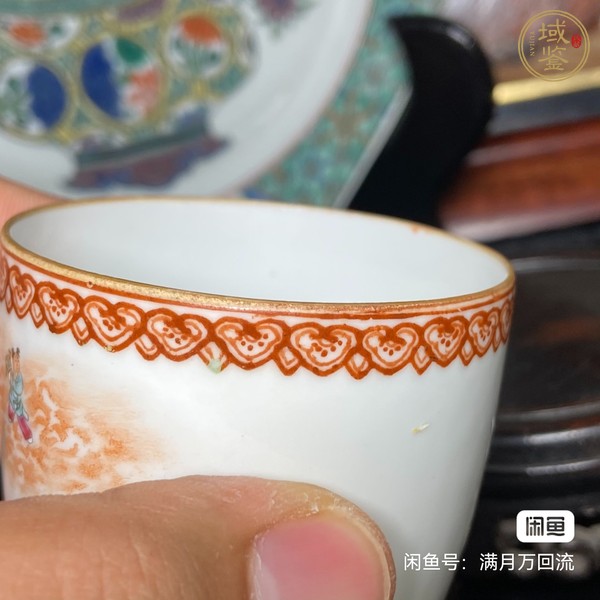 古玩陶瓷粉彩人物故事杯真品鑒賞圖