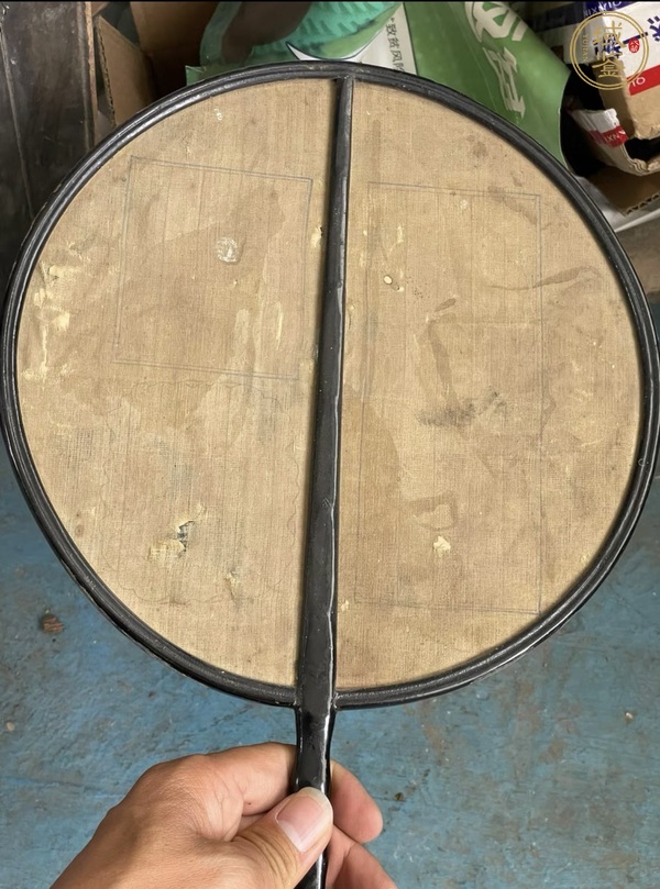 古玩字畫吳友如款漁翁得利團(tuán)扇真品鑒賞圖