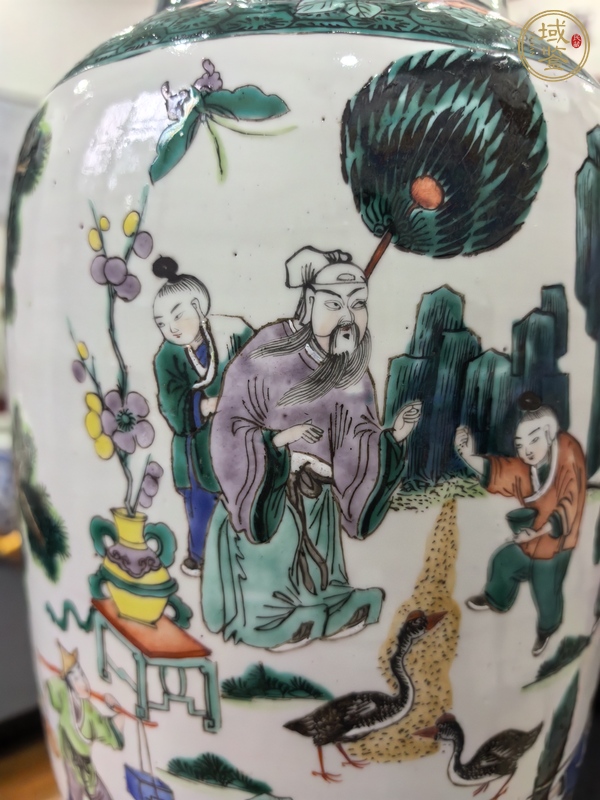 古玩陶瓷人物紋五彩瓶真品鑒賞圖