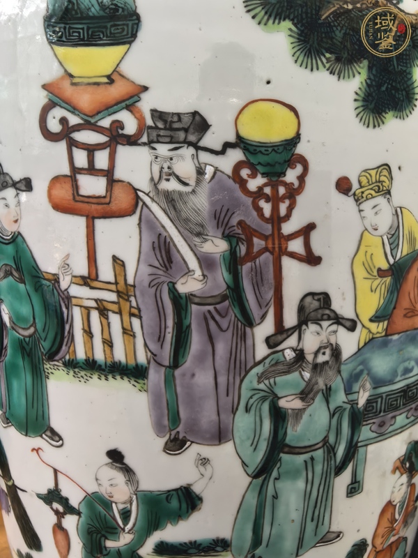 古玩陶瓷人物紋五彩瓶真品鑒賞圖