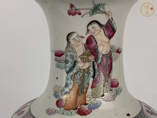 古玩陶瓷晚清期·粉彩八仙人物紋棒槌瓶真品鑒賞圖
