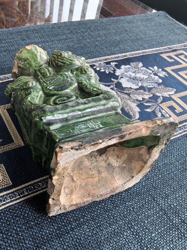 古玩陶瓷清代·綠釉獅子造型燭臺拍賣，當(dāng)前價格886元