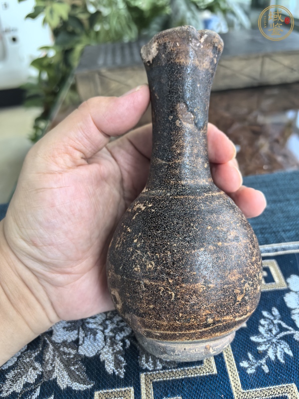 古玩陶瓷吉州窯褐釉撇口瓶真品鑒賞圖
