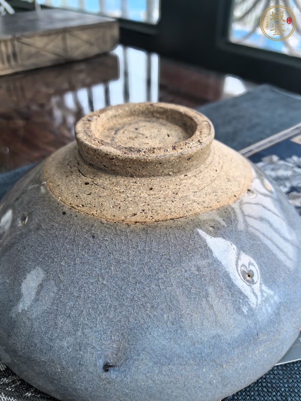 古玩陶瓷鈞窯天藍釉大碗真品鑒賞圖