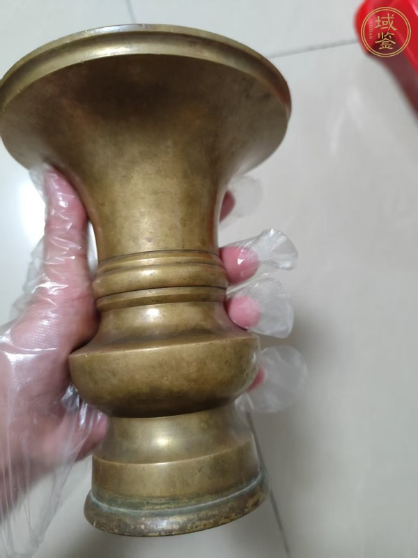 古玩銅器花觚真品鑒賞圖