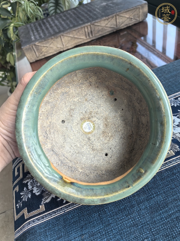古玩陶瓷綠釉獅耳爐真品鑒賞圖