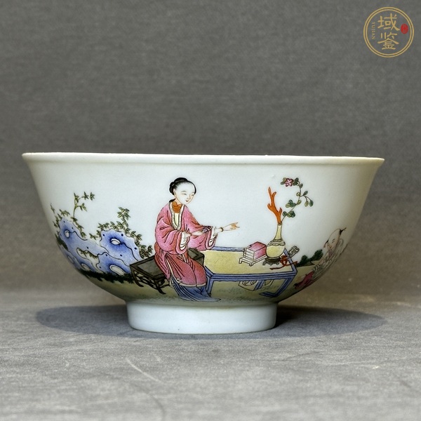 古玩陶瓷嬰戲紋粉彩碗真品鑒賞圖