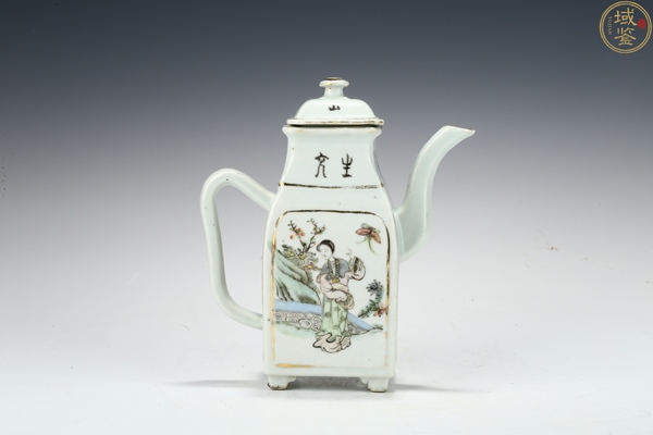 古玩陶瓷民國(guó)粉彩桃花侍女方壺拍賣(mài)，當(dāng)前價(jià)格1180元