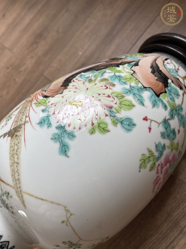 古玩陶瓷花鳥紋粉彩瓶真品鑒賞圖