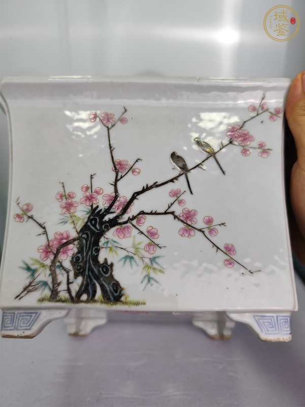 古玩陶瓷花鳥紋粉彩花盆真品鑒賞圖