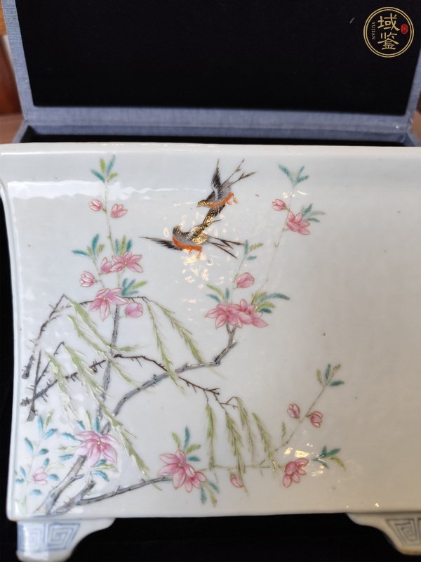 古玩陶瓷花鳥紋粉彩花盆真品鑒賞圖