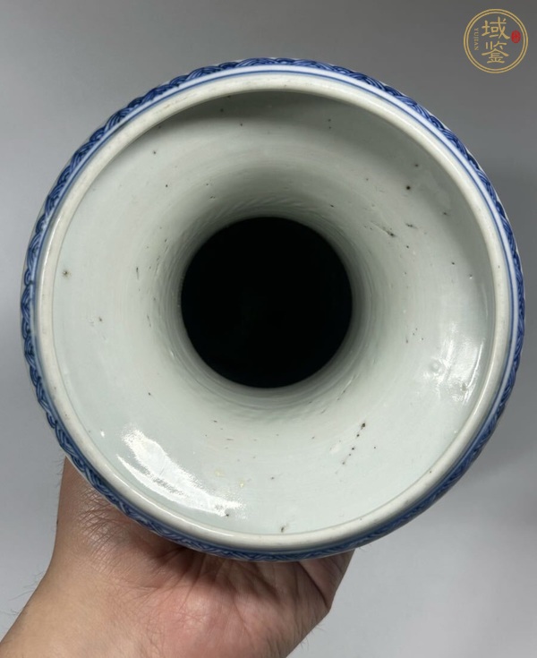 古玩陶瓷青花人物紋洗口瓶，模糊偏老真品鑒賞圖