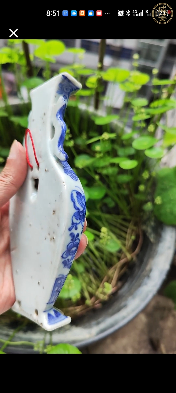 古玩陶瓷青花壁瓶真品鑒賞圖