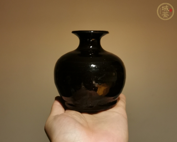 古玩陶瓷黑釉瓶真品鑒賞圖