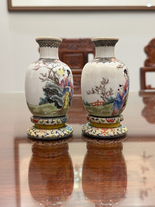 古玩陶瓷三娘教子圖粉彩瓶拍賣，當前價格16888元