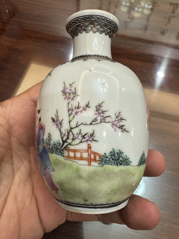 古玩陶瓷三娘教子圖粉彩瓶拍賣，當前價格16888元