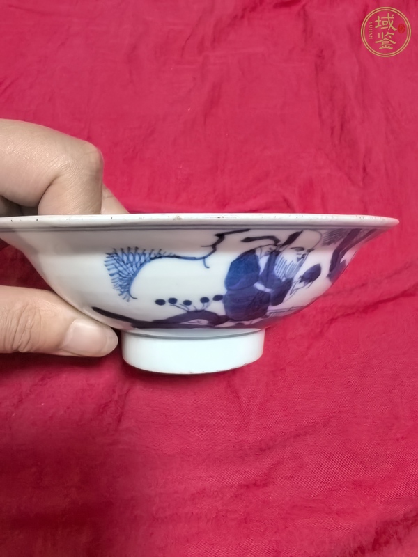 古玩陶瓷三星高照?qǐng)D青花碗真品鑒賞圖