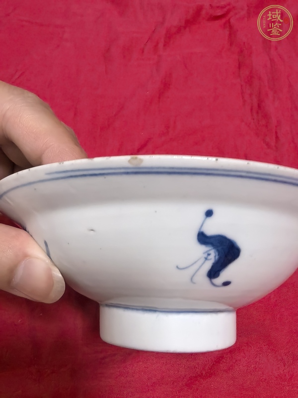 古玩陶瓷三星高照?qǐng)D青花碗真品鑒賞圖