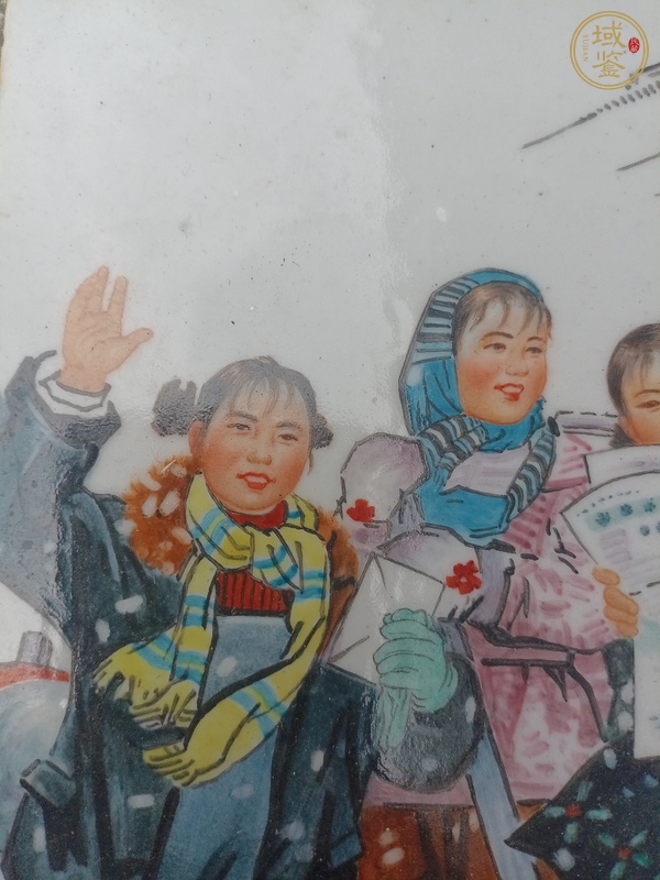 古玩陶瓷人物瓷板畫真品鑒賞圖