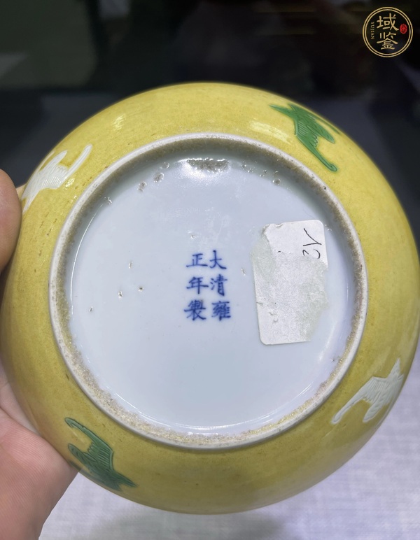 古玩陶瓷素三彩龍馬紋盤真品鑒賞圖