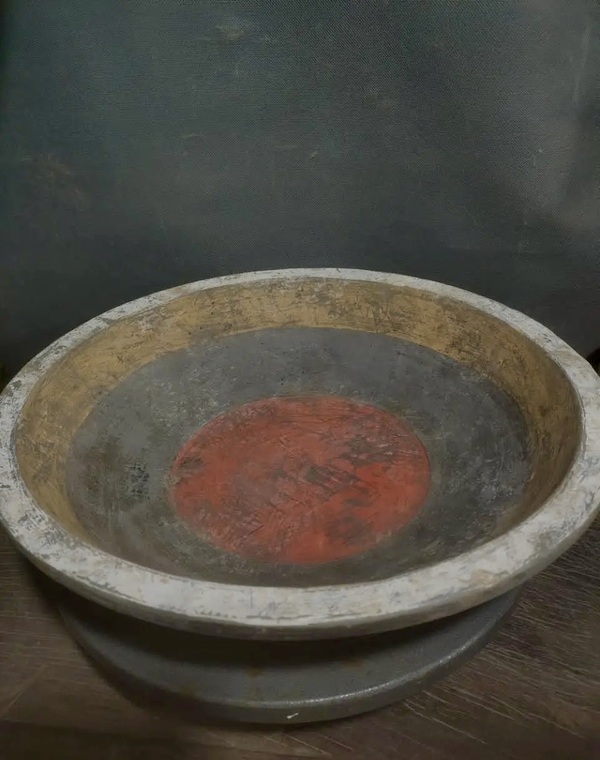 古玩陶瓷漢代陶洗拍賣(mài)，當(dāng)前價(jià)格1100元