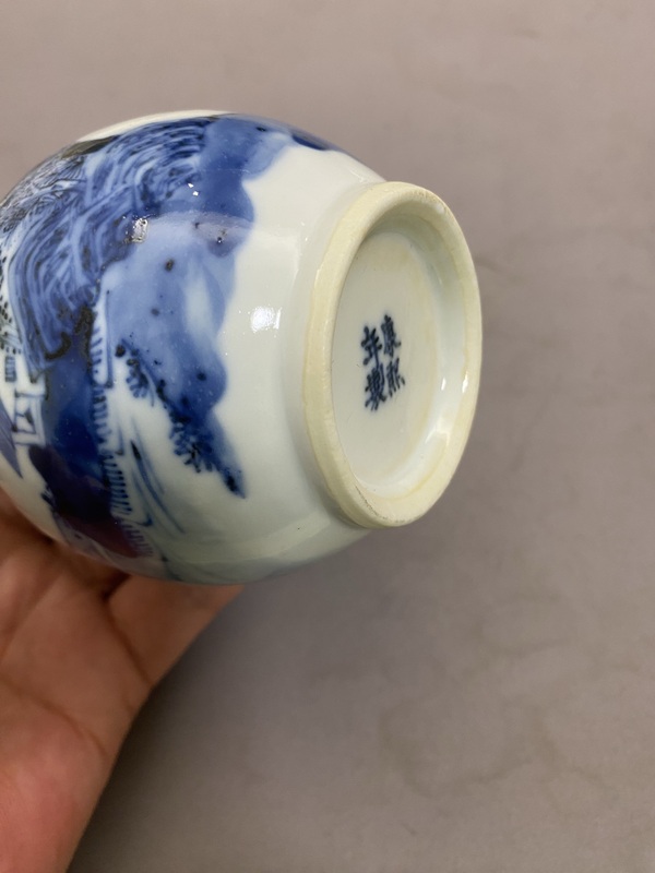 古玩陶瓷青花山水人物紋葫蘆瓶拍賣，當(dāng)前價(jià)格5980元