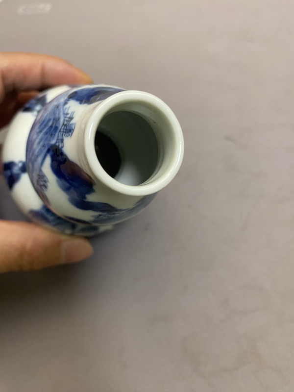 古玩陶瓷青花山水人物紋葫蘆瓶拍賣，當(dāng)前價(jià)格5980元