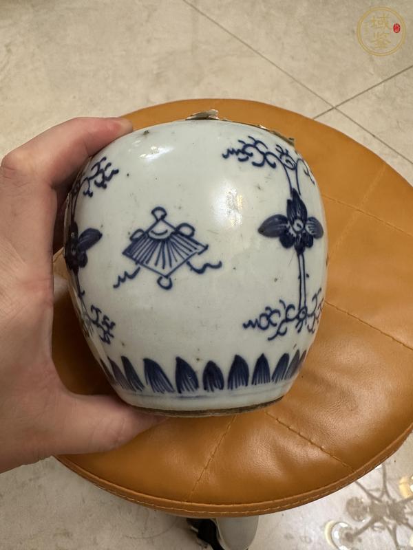 古玩陶瓷青花花間八寶紋罐真品鑒賞圖