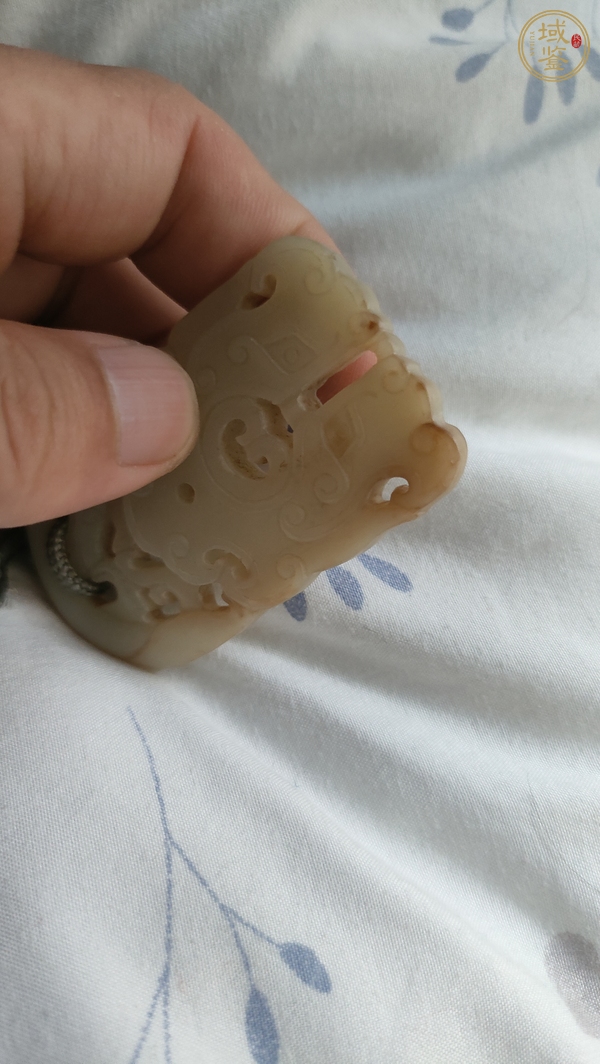 古玩玉器青白玉府上有龍牌真品鑒賞圖