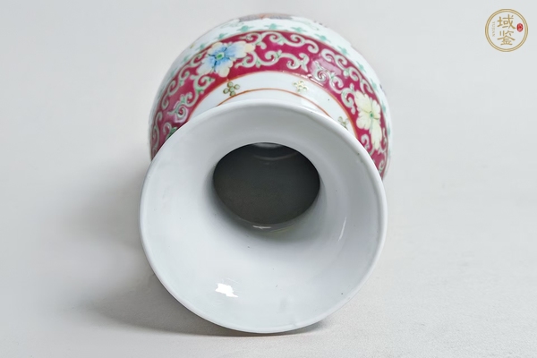 古玩陶瓷粉彩花卉紋觀音瓶真品鑒賞圖