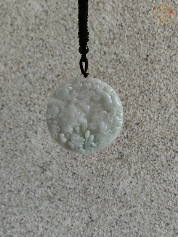 古玩玉器天然翡翠雕“山水牌”真品鑒賞圖
