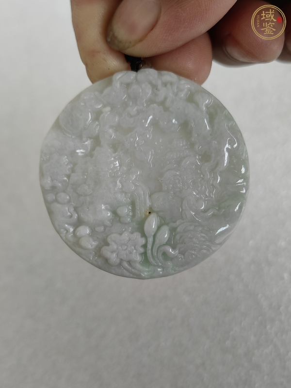 古玩玉器天然翡翠雕“山水牌”真品鑒賞圖