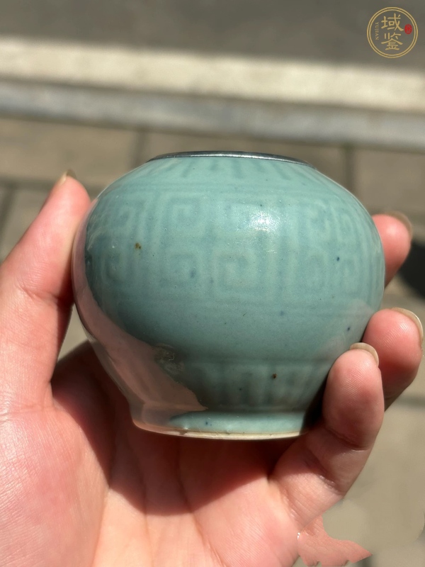古玩陶瓷青釉水盂真品鑒賞圖