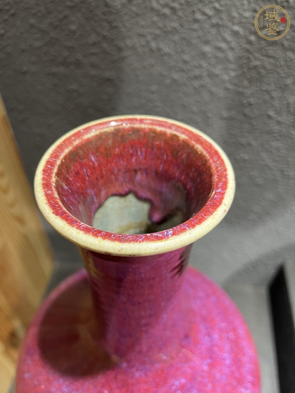 古玩陶瓷窯變紅釉荸薺瓶真品鑒賞圖
